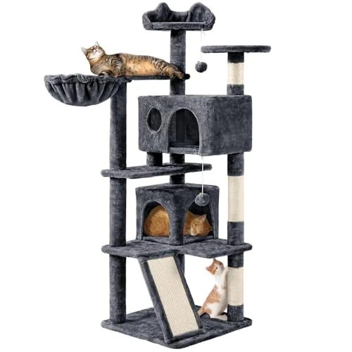 Offerta a tempo: Yaheetech Albero Tiragraffi per Gatti Gioco Giocattolo per Gatti in Sisal Naturale 49 x 49 x 144,5 cm Grigio Scuro - 0.00% da 65.99 € a 65.99 €