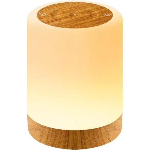 Limited offer: Auxmir Night Light for Kids Baby, 2500mAh13 RGB Colors & 5 Brightness, Portable Rechargeable LED Bedside Lamp for Baby Nursery, Night Lights for Bedroom Living Room Bathroom Hallways, Silver from 17.49 EUR to 17.49 EUR (save 0%)