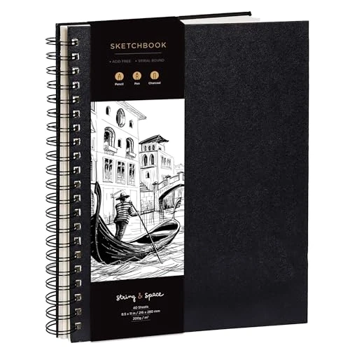 Offerta a tempo: String & Space Sketchbook A3 con Copertina Rigida – Album da Disegno a Spirale, Carta Spessa 200 g/m², 40 Fogli / 80 Pagine – Blocco per Schizzi per Artisti, Adulti e Bambini (A3) - 13.38% da 14.95 € a 12.95 €