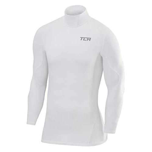Offerta a tempo: TCA SuperThermal Maglia Termica Collo Alto per Uomo a Compressione con Maniche Lunghe - Bianco, M Uomo - 59% da 22.99 € a 9.49 €