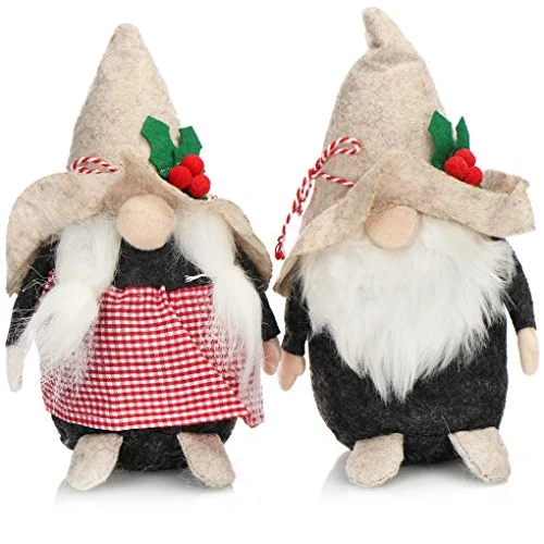 Offerta a tempo: com-four® 2x Figura Premium di Gnomi di Natale per Decorazioni Natalizie - Figure Scandinave come Decorazioni Invernali - Coppia di Gnomi come Addobbo - 16% da 11.99 € a 10.07 €