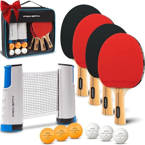 Tijdelijke aanbieding: PRO SPIN Draagbare Tafeltennis Set | All-in-One Kit met Verplaatsbaar Tafeltennisnet voor Elke Tafel, Tafeltennis Batjes, Ping Pong Ballen & Opbergkoffer van 51.63 EUR naar 51.63 EUR (korting 0%)