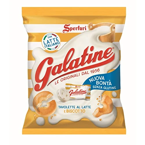 Galatine - Caramelle al Latte e Biscotto, Busta di Tavolette al Latte - Sacchetto da 115g