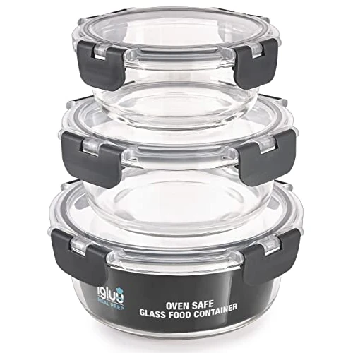 Oferta limitowana: Igluu Meal Prep Szklane pojemniki na żywność okrągłe (3 sztuk) z 59.95 zł na 59.95 zł (oszczędź 0.00%)