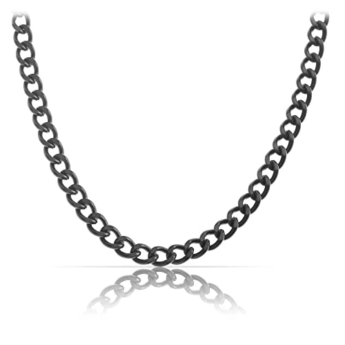 Offerta a tempo: Made By Nami Collana Da Uomo 60 cm In Acciaio Inox - Catena Da Uomo Fatta a Mano - Regalo Per Lui - Gioielli Da Uomo (Nero 4mm) - 0.00% da 8.99 € a 8.99 €