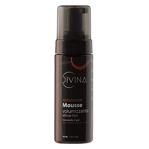 Curl-activating volumising foam Natural&Amazing DIVINA BLK for curly hair with extracts of goji (150ml)