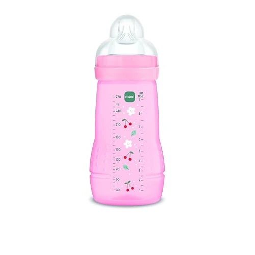 Limited-time offer: MAM Baby Bottle, 2-4 Months, 270 ml, with Medium Flow Silicone Teat 2, Easy Hold, Easy Clean, MAM Easy Active, Hot Pink, Pack of 1 from 19.83 £ to 19.83 £ (save 0.0%)