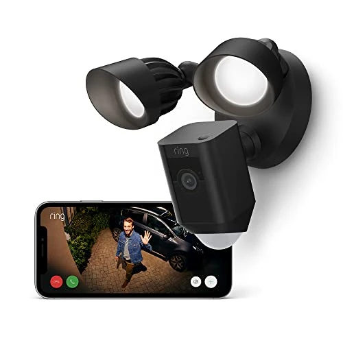 Offerta a tempo: Ring videocamera Plus con proiettori cablata (Floodlight Cam Wired Plus) | Telecamera di sorveglianza wifi per esterno con HD video, audio bidirezionale e sirena | Ring Home: 30 gg. prova gratuita - 44% da 179.99 € a 99.99 €