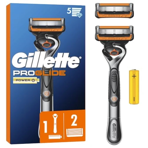 Offerta a tempo: Gillette Proglide Power 1 Rasoio Barba E 2 Lamette Di ricambio Con Doppia Lubrificazione Prima E Dopo Le Lame, Nuova Lubrificazione EverGlide Per Una Profondità E Comfort Incredibili - 25% da 19.99 € a 14.99 €