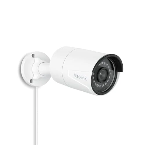 Reolink 5MP Smart PoE beveiligingscamera voor buiten met detectie van mensen/voertuig, IP67 weerbestendige bullet CCTV IP-camera met microSD-kaartgroef, bewakingscamera met audio-opname, RLC-510A