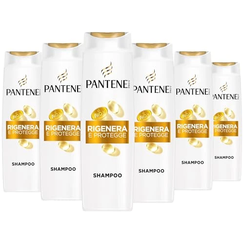 Pantene Pro-V Shampoo regeneriert und schützt schwaches, trockenes, beschädigtes Haar. Schützt die Bindungen des Haars. Ohne Silikon, Mineralöl und Farbstoffe. Active Nutri-Plex 6 x 300 ml