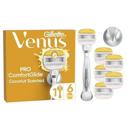 Oferta ograniczona: Gillette Venus Golarka damska Pro ComfortGlide Coconut z 5 ostrzami, 1 uchwyt + 6 żyłek damskich z 50.58 EUR na 26.69 EUR (znizka 47%)