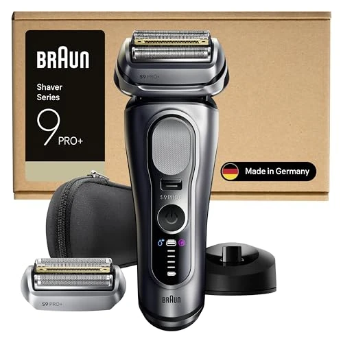 Limitiertes Angebot: Braun Series 9 PRO+ Elektrorasierer Herren, 5+1 Ultradünne Präzisionsklingen, Pro-SensoAdapt, Rasierapparat mit 60 Min. Akku, Extra Scherkopf, Ladeständer, Nass- und Trockenrasierer – 9617psi, Silber von 423.99 EUR auf 299.99 EUR (Spare 29%)