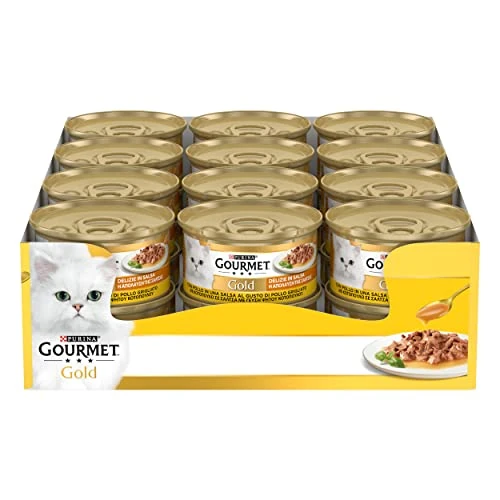 Purina Gourmet Gold Delizie in Sauce Wet Cat Food with Chicken, 24 x 85 g Boxes