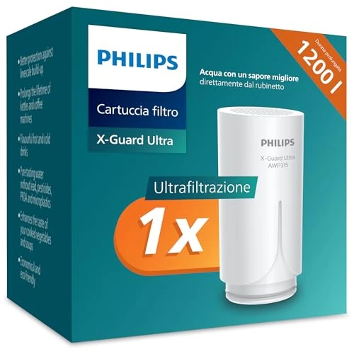 Offerta a tempo: Philips Water Ontap Cartuccia filtrante AWP315/10, ULTRAFILTRAZIONE, capacità di filtrazione 1200 L - 24% da 24.99 € a 18.89 €