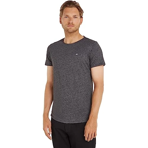 Limitiertes Angebot: Tommy Jeans Herren Tjm Xslim Jaspe Neck Ext Dm0dm09586 Kurzarm Strickoberteile, Schwarz (Black), S EU von 29.90 EUR auf 14.00 EUR (Spare 53%)