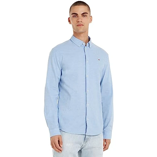 Oferta limitada: Tommy Jeans Tjm Slim Stretch Oxford Shirt Dm0dm09594 Camisa de manga larga, Azul (Perfume Blue), S Hombre de 69.90 EUR a 41.95 EUR (ahorro 40%)