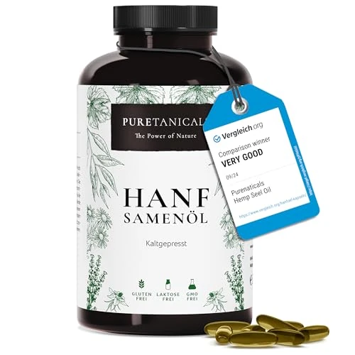 Oferta limitada: Aceite de Semilla de Cáñamo Prensado en Frío - 180 Cápsulas Dosis Alta | 1000mg Hemp Seed Oil Suplementos Naturales Omega 3-6-9 | Analizada en Laboratorios, Producida Europa de 22.99 EUR a 20.69 EUR (ahorro 10%)