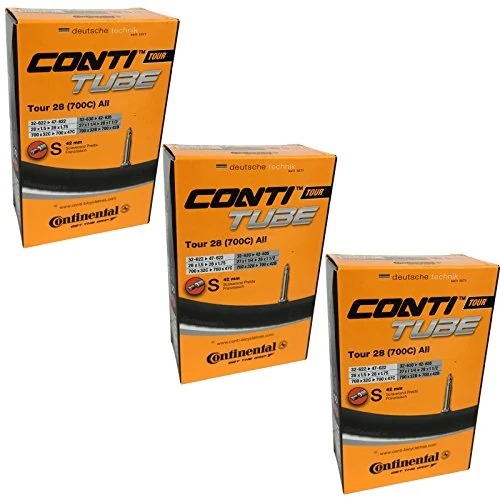 Limited-time offer: Continental Tour 28 700 x 32-47c Bike Inner Tubes - Presta 42mm Valve (Set of 3),Black from 12.65 £ to 12.65 £ (save 0.00%)
