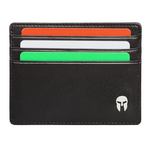 Zeitlich begrenztes Angebot: SPARTANO Herren Kreditkartenetui, Kartenetui mit RFID-Schutz, Elegante Slim Wallet, Geldbörse mit 6 Kreditkartentasche und 1 für Geldscheine, Portmonee - ARES (Schwarz) von 19.90 € auf 19.90 € (0.00% Rabatt)