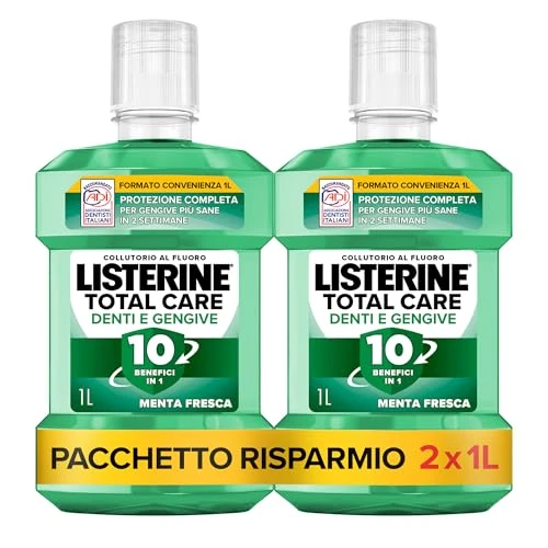 Begrenztes Angebot: LISTERINE Mundspülung zur Abwehr von Zähnen und Zahnfleisch, frische Minze, entzündetes Zahnfleisch, mit Fluorid, Mundhygiene für gesundes Zahnfleisch, 2 x 1 l von 19.79 EUR auf 19.79 EUR (Rabatt 0%)