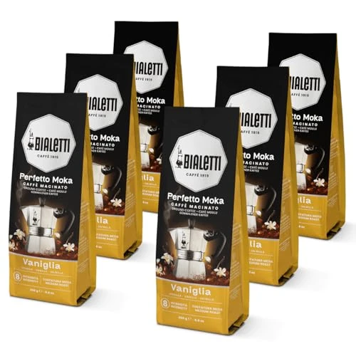 Offerta a tempo: Bialetti Perfetto Moka Caffè Macinato, 1.5 Kg, Gusto Vaniglia - 6 x 250 g - 12% da 35.64 € a 31.36 €