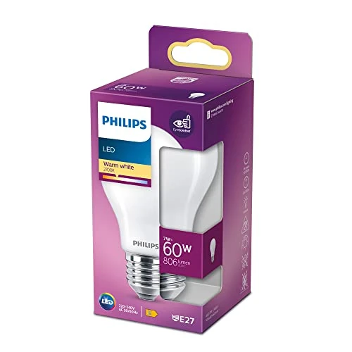 Begrenztes Angebot: Philips LED Classic E27 Lampe, 60 W, Tropfenform, matt, warmweiß, Weiß von 4.96 EUR auf 3.42 EUR (Rabatt 31%)