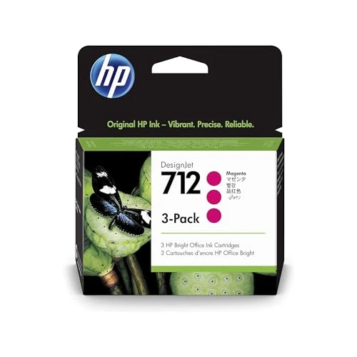 HP 712 3Ed78A 3-Pak Magenta 29-Ml Wkład Atramentowy HP z M Atramentem HP, do Drukarek Ploterów Designjet T650, T630, T250, T230 & Studio I Głowica Drukująca HP 713 Designjet