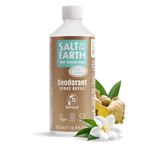 Oferta ograniczona: Salt of the Earth Naturalny dezodorant w sprayu, uzupełnienie, imbir i jaśmin – wegański, zatwierdzony przez Leaping Bunny, wyprodukowany w Wielkiej Brytanii – 500ml z 91.32 EUR na 91.32 EUR (znizka 0%)