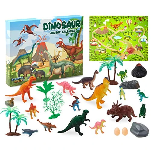 Oferta limitada: KreativeKraft Calendario Adviento 2025 Niños Calendário Cuenta Atrás para Navidad con 24 Juguetes Animales o Dinosaurios Regalos Niños (Multicolor Dinosaurs) de 17.99 EUR a 17.99 EUR (ahorro 0%)
