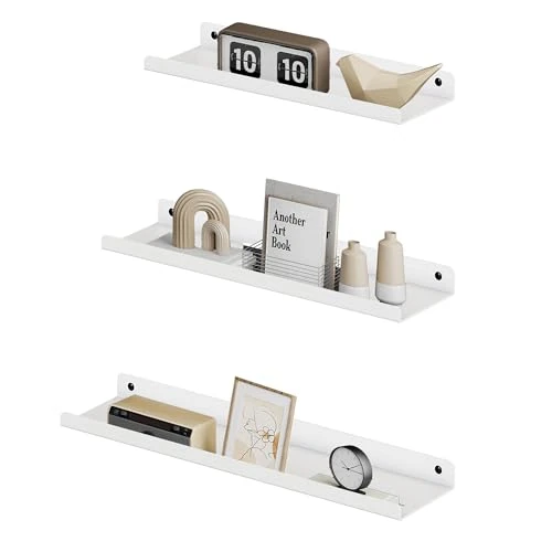 Zeitlich begrenztes Angebot: SONGMICS Wandregale aus Metall, 3er Set, Schweberegale, Industrie-Design, Wandboards, für Dekos, für Schlafzimmer, Küche, Badezimmer, Wohnzimmer, unterschiedliche Layouts, weiß LFS012W01 von 21.99 € auf 21.99 € (0.00% Rabatt)