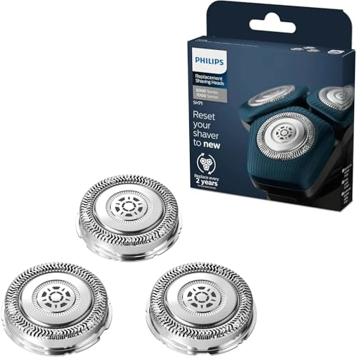 Offerta a tempo: Philips Testine di rasatura, compatibili con i rasoi Philips serie 5000 e 7000, prestazioni potenti, autoaffilanti, 3 pezzi, modello SH71/50, sostituiscono RQ12/70, RQ12/60, SH60/70 e SH70/70 - 43% da 53.99 € a 30.99 €