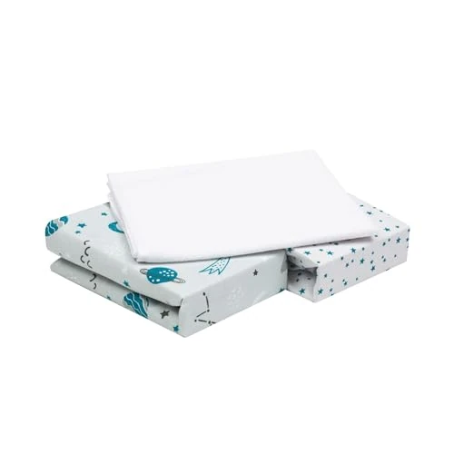 Offerta a tempo: FlyIdeas Set 2 Lenzuola per Next to Me 50x83 cm 100% Cotone + 1 Coprimaterasso Impermeabile Made in Italy Lenzuola Compatibili Next2Me Morbide e Traspiranti (Cosmos, 83 x 50 cm) - 0.00% da 24.99 € a 24.99 €