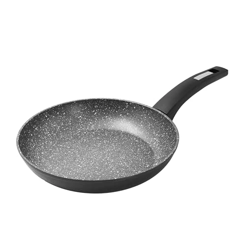 Zanetti, Patelnia Durapietra czarna, nieprzywierająca, nadaje się do wszystkich rodzajów kuchenek, w tym indukcyjnych, nieodkształcalnych dna, gruba powłoka, miękki uchwyt, średnica 24 cm