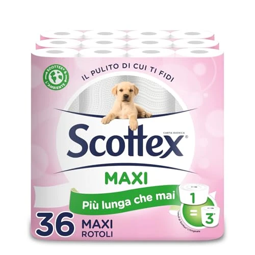 Limited offer: Scottex Scottex Clean Original Giant Hygienic Paper, 36 Maxi Rolls 500 Tears - 500 Gr from 47.49 EUR to 26.91 EUR (save 43%)