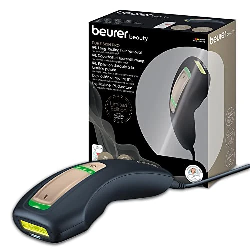Offre limitée : Beurer IPL 5800 Pure Skin Pro Épilateur à la lumière pulsée longue durée, utilisation sur corps, visage, maillot, avec application, noir de 115.54 EUR à 103.99 EUR (remise 10%)