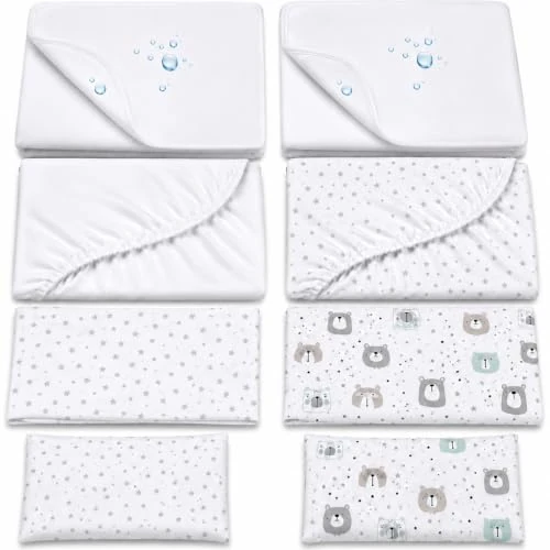 Oferta limitowana: FlyIdeas Prześcieradła Do Kołyski Next to Me MAXI Zestaw 8 szt. 83x50 cm z Wodoodpornym Ochraniaczem na Materac Perfekcyjnie Pasuje do Kołysek łóżeczek Materacy: 83x50 / 50x80 / 40x80 i podobnych z 181.07 zł na 181.07 zł (oszczędź 0.00%
