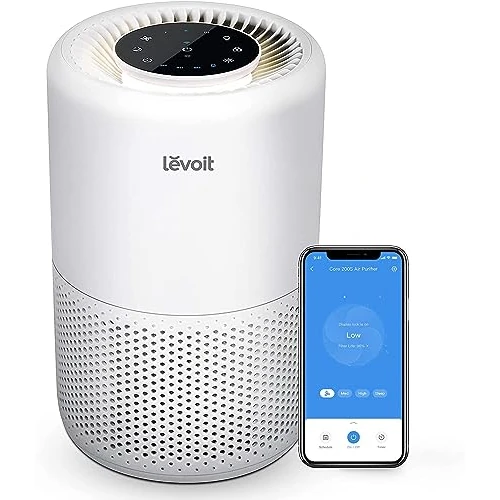 Offre limitee: LEVOIT Purificateur d'Air Chambre Silencieux, Élimine 99.97% des Allergènes, Compatible avec APP Alexa, Programmable avec Veilleuse, Jusqu'à 35m², Air Purifier pour Poussières Animaux Odeurs Core 200S de 96.57 EUR a 79.99 EUR (economie 17%)