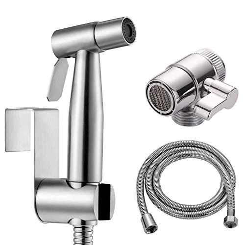 Zeitlich begrenztes Angebot: Bidet Edelstahl Handbrause, muslimische Edelstahldusche und Baby-Stoffwindelsprüh-Kit - mit Wasserhahnspender, Schlauch- und Hakentoilette oder Wandhalterung von 21.99 € auf 21.99 € (0.00% Rabatt)