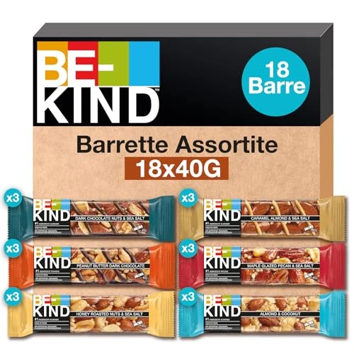 BE-KIND Barretta, paquete mixto en 6 sabores diferentes, Snack sin gluten, 1 paquete x 18 barritas de 40 g