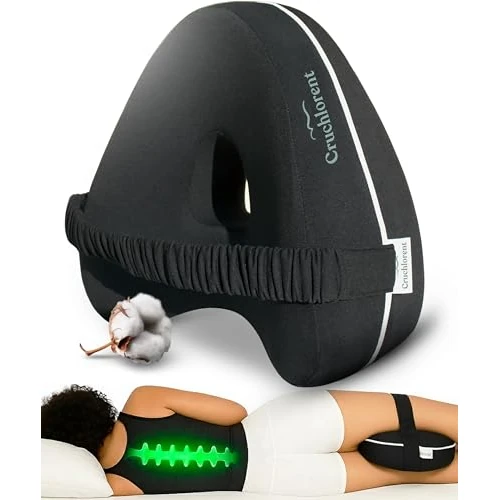 Offerta a tempo: Cruchlorent Black Heart - Cuscino Per Gambe e Ginocchia Per Dormire Sul Fianco - 100% Puro Cotone - Ortopedico - Supporto Fino a 95 Kg - Combatte i Dolori Lombari, alle Anche e Ginocchia. - 0.00% da 19.95 € a 19.95 €