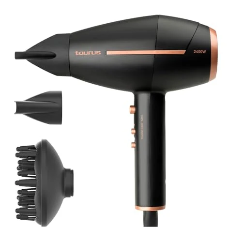 Oferta limitada: Taurus Shining 2400 Ionic, Secador de pelo iónico antiencrespamiento. Gama Pro Care. 2400W. 2 velocidades. 3 temperaturas. Diseño compacto. Aire frío. 2 concentradores y difusor de 27.49 EUR a 27.49 EUR (ahorro 0%)