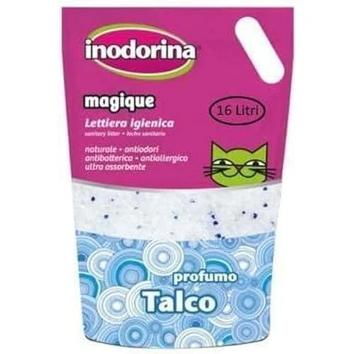 Offerta a tempo: Inodorina, Inodorina Magique, Lettiera Igienica in Sabbia Silicea, Ultra Assorbente e Antiodore, Non Aderisce alle Zampe, Evita la Proliferazione Batterica, Un Mese di Utilizzo, Profumo Talco, 16 lt - 21% da 26.69 € a 21.20 €