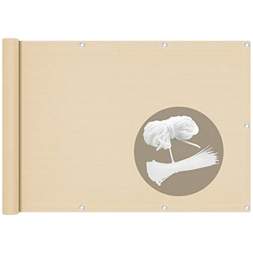 Offerta a tempo: VOUNOT® Telo Frangivista per Balcone Giardino, Frangivento in HDPE, 90x600 cm, Privacy Recinzione Copertura per Balcone, Beige - 0.00% da 21.53 € a 21.53 €