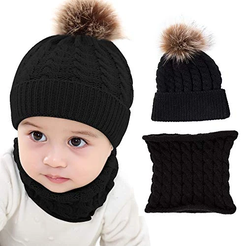 Limited offer: Winmany 2PCS Toddler Baby Knit Hat Scarf Neckwarmer Winter Warm Beanie Hat Ski Cap from 5.95 EUR to 5.95 EUR (save 0%)