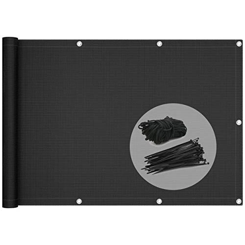 Oferta limitada: VOUNOT® Pantalla Protección de Privacidad para Balcón Jardín, HDPE, Protección UV, con Cuerda y Bridas, Negro, 600x90cm de 26.99 € a 19.99 € (ahorro 26%)