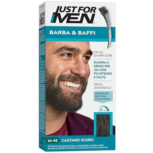 Offerta a tempo: Just for men Per moustache e beard Black Brown Colour, Eliminates Grey for a Thicker and Fuller Look M45 - 45% da 7.50 € a 4.15 €