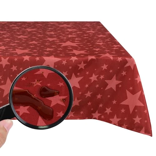 Limitiertes Angebot: Valia Home Tischdecke mit Teflonbeschichtung für Innen- & Außenbereich Wasser- & Schmutzabweisend Dank verlässlichem Lotuseffekt - Weihnachten 130x 160 cm von 19.99 EUR auf 9.99 EUR (Spare 50%)