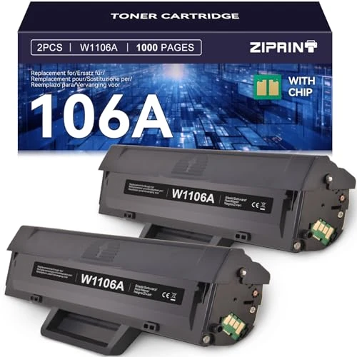 Offerta a tempo: ZIPRINT Toner 106A Compatibile per HP 106A W1106A per HP Laser MFP 137fnw 137fwg MFP 135w 135wg 135a 135r 107w 107a 107r (2 Nero) - 5% da 36.99 € a 34.99 €