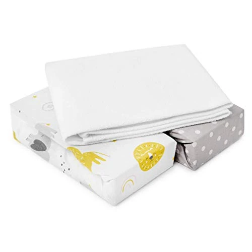 Oferta limitada: FlyIdeas Juego 3 Pza Sabanas Minicuna Colecho 90x55 cm, 100% Algodon Certif. - 2 Sábanas Bajeras y 1 Protector Colchon Impermeable Compatible Minicunas y Colchones de tamaño: 50x90 55x90 y Similar de 25.00 € a 22.90 € (ahorro 8%)